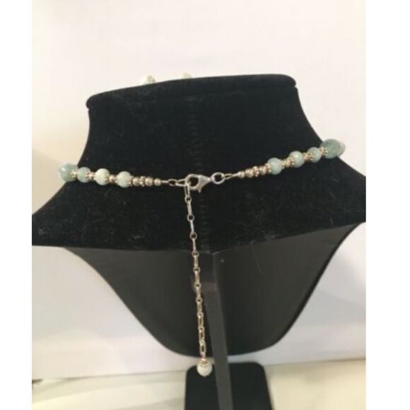 Necklace & Earring Set Light Blue Silver in Color - Picture 7 of 8